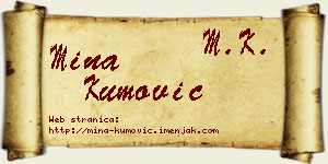 Mina Kumović vizit kartica